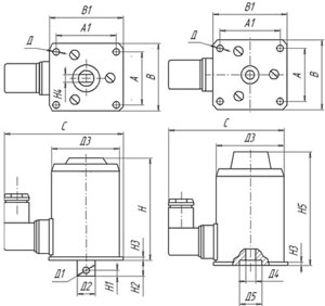 Рис.1. Габаритный чертеж электромагнита ЭМД-2120С