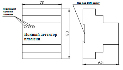 Рис.1. Габаритный чертеж ионодатчика ИНД